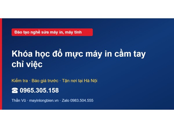 Khóa học đổ mực máy in cầm tay chỉ việc