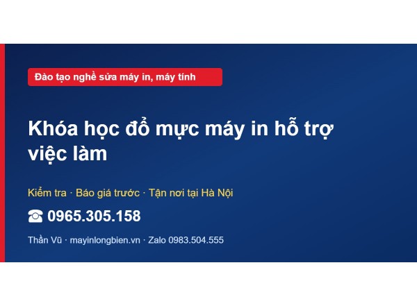 Khóa học đổ mực máy in hỗ trợ việc làm