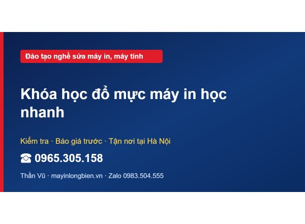 Khóa học đổ mực máy in học nhanh