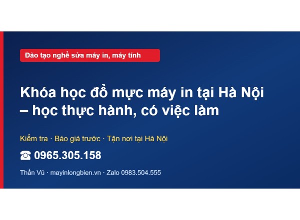 Khóa học đổ mực máy in tại Hà Nội – học thực hành, có việ…