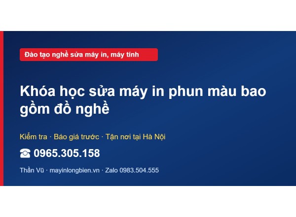 Khóa học sửa máy in phun màu bao gồm đồ nghề