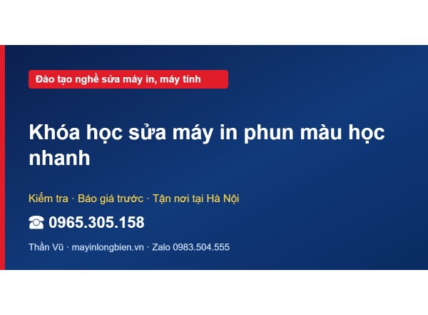 Khóa học sửa máy in phun màu học nhanh