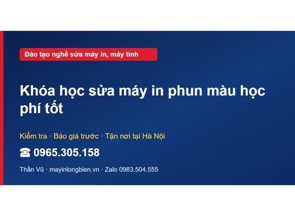 Khóa học sửa máy in phun màu học phí tốt
