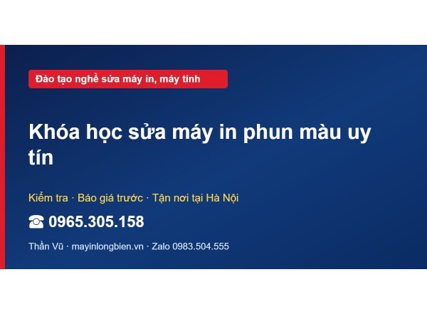 Khóa học sửa máy in phun màu uy tín