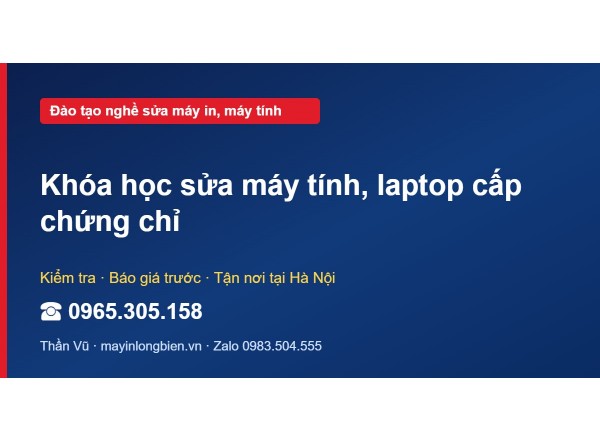 Khóa học sửa máy tính, laptop cấp chứng chỉ
