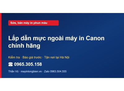 Lắp dẫn mực ngoài máy in Canon chính hãng