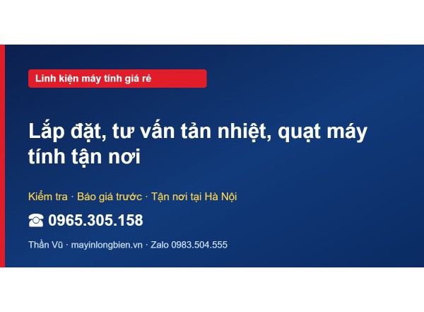 Lắp đặt, tư vấn tản nhiệt, quạt máy tính tận nơi