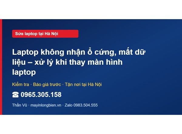 Laptop không nhận ổ cứng, mất dữ liệu – xử lý khi thay mà…