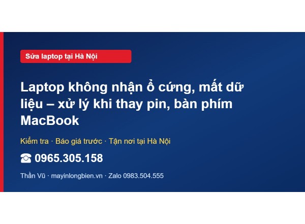 Laptop không nhận ổ cứng, mất dữ liệu – xử lý khi thay pi…