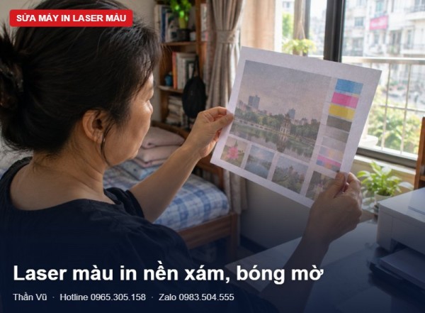 Laser màu in bóng mờ, nền xám: nguyên nhân | Thần Vũ