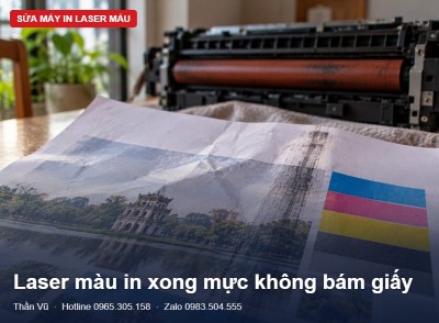 Laser màu mực không bám, giấy nhăn | Thần Vũ