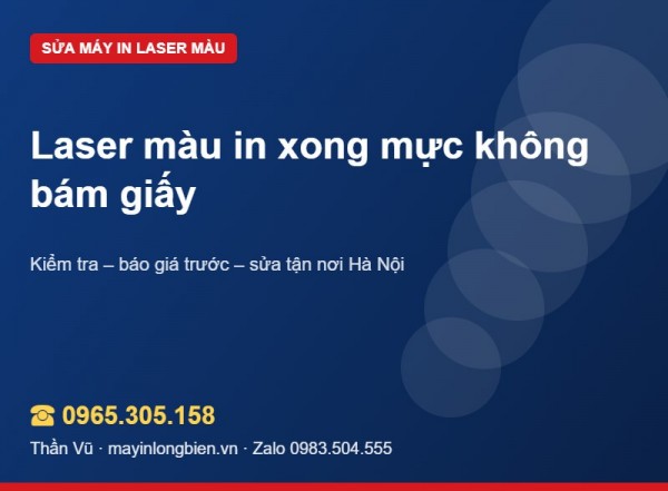 Laser màu mực không bám, giấy nhăn | Thần Vũ
