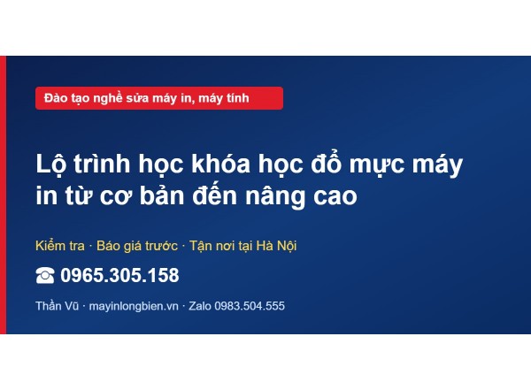 Lộ trình học khóa học đổ mực máy in từ cơ bản đến nâng cao