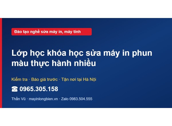 Lớp học khóa học sửa máy in phun màu thực hành nhiều