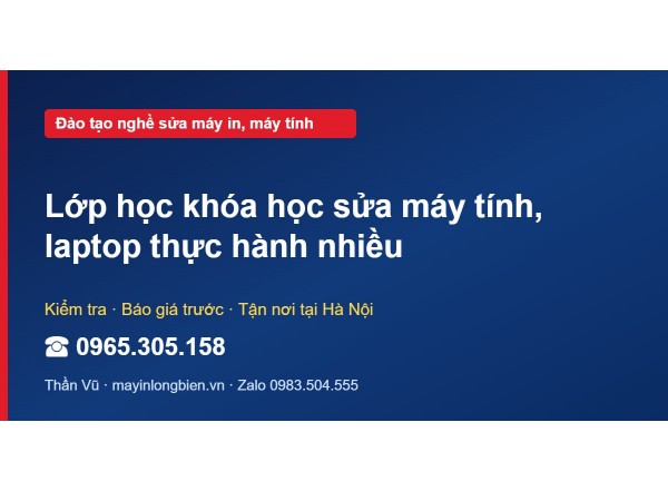 Lớp học khóa học sửa máy tính, laptop thực hành nhiều
