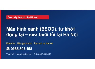 Màn hình xanh (BSOD), tự khởi động lại – sửa buổi tối tại…