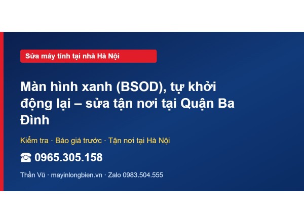 Màn hình xanh (BSOD), tự khởi động lại – sửa tận nơi tại …