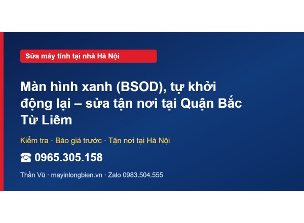 Màn hình xanh (BSOD), tự khởi động lại – sửa tận nơi tại …