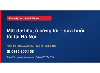 Mất dữ liệu, ổ cứng lỗi – sửa buổi tối tại Hà Nội