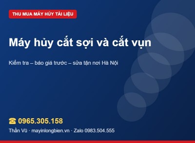 Máy hủy cắt sợi, cắt vụn: khác gì khi bán lại