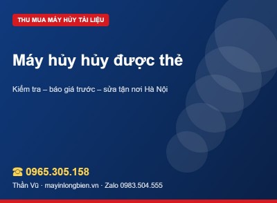 Máy hủy hủy thẻ, đĩa CD, ghim bấm: có tăng giá trị