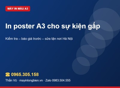In poster A3 sự kiện gấp không lỗi | Thần Vũ