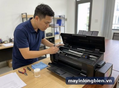 Máy in A3 in tràn lề bẩn mặt sau giấy: vệ sinh đệm mực