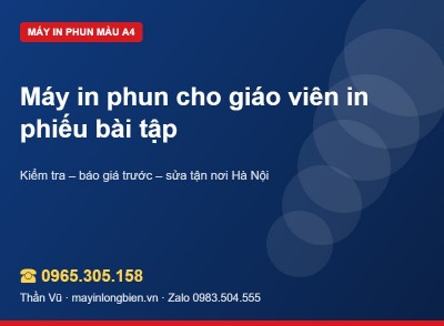Máy in cho giáo viên in phiếu bài tập màu | Thần Vũ