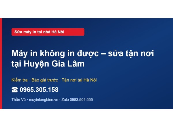 Máy in không in được – sửa tận nơi tại Huyện Gia Lâm