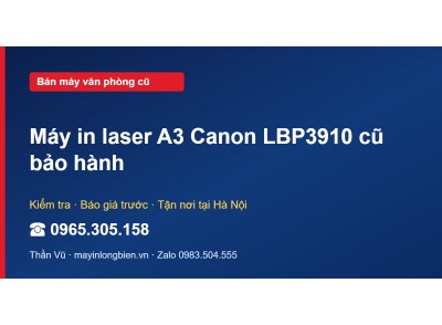 Máy in laser A3 Canon LBP3910 cũ bảo hành