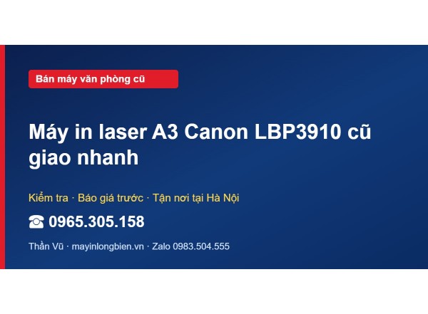 Máy in laser A3 Canon LBP3910 cũ giao nhanh
