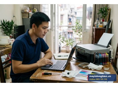 Máy in phun báo tràn mực thải: reset hay thay pad | Thần Vũ