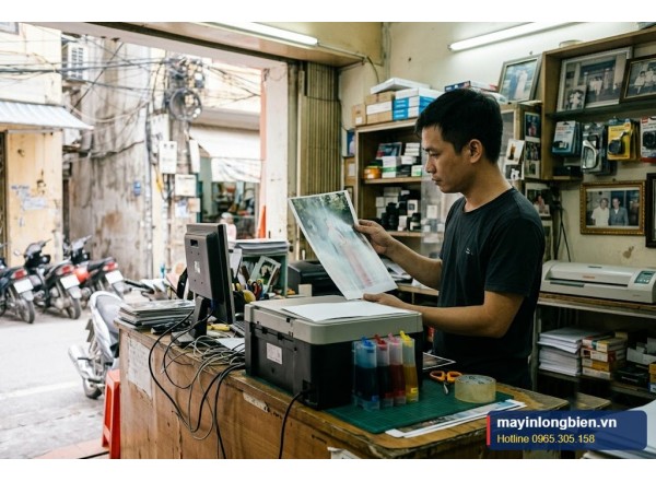 Máy in phun bị khí trong ống dẫn mực | Thần Vũ