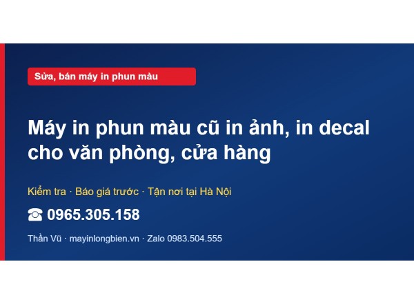 Máy in phun màu cũ in ảnh, in decal cho văn phòng, cửa hàng