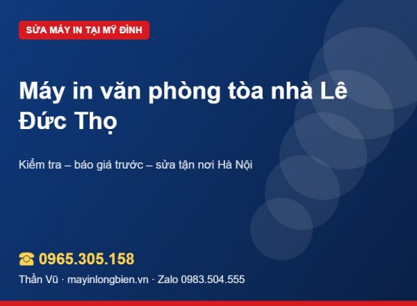 Máy in văn phòng Mỹ Đình: sửa trong tòa nhà | Thần Vũ