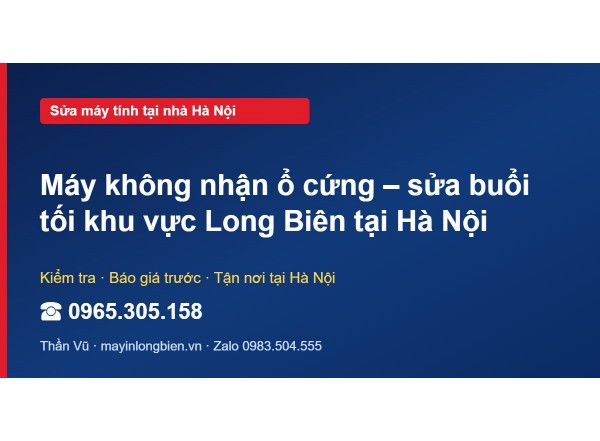 Máy không nhận ổ cứng – sửa buổi tối khu vực Long Biên tạ…