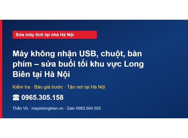 Máy không nhận USB, chuột, bàn phím – sửa buổi tối khu vự…