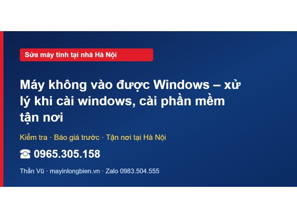 Máy không vào được Windows – xử lý khi cài windows, cài p…