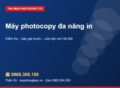 Photocopy đa năng cũ: kiểm tra in, scan mạng | Thần Vũ