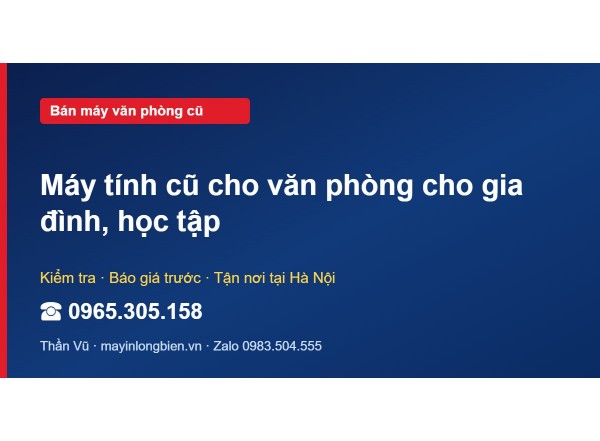 Máy tính cũ cho văn phòng cho gia đình, học tập