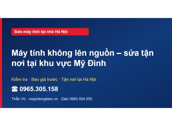 Máy tính không lên nguồn – sửa tận nơi tại khu vực Mỹ Đình
