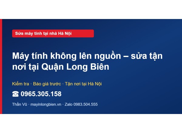 Máy tính không lên nguồn – sửa tận nơi tại Quận Long Biên