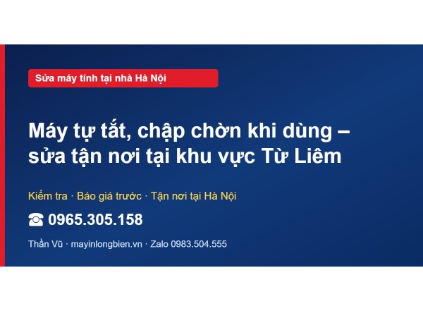 Máy tự tắt, chập chờn khi dùng – sửa tận nơi tại khu vực …