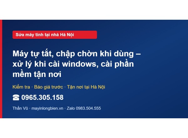 Máy tự tắt, chập chờn khi dùng – xử lý khi cài windows, c…