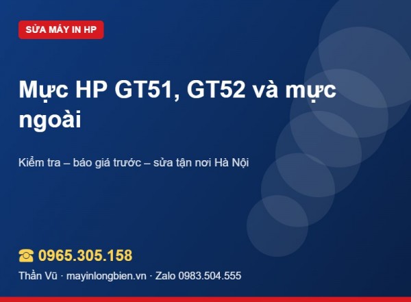 Mực HP GT52, GT51 và mực ngoài | Thần Vũ