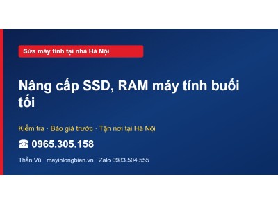 Nâng cấp SSD, RAM máy tính buổi tối