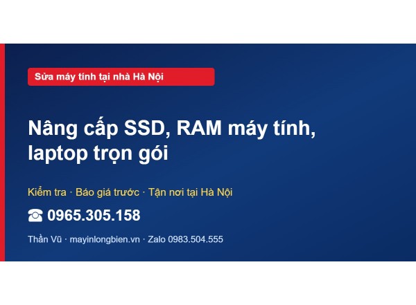 Nâng cấp SSD, RAM máy tính, laptop trọn gói