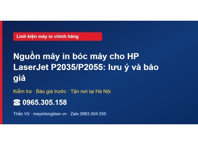 Nguồn máy in bóc máy cho HP LaserJet P2035/P2055: lưu ý v…