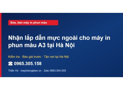 Nhận lắp dẫn mực ngoài cho máy in phun màu A3 tại Hà Nội