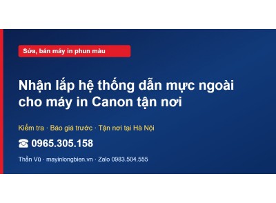 Nhận lắp hệ thống dẫn mực ngoài cho máy in Canon tận nơi